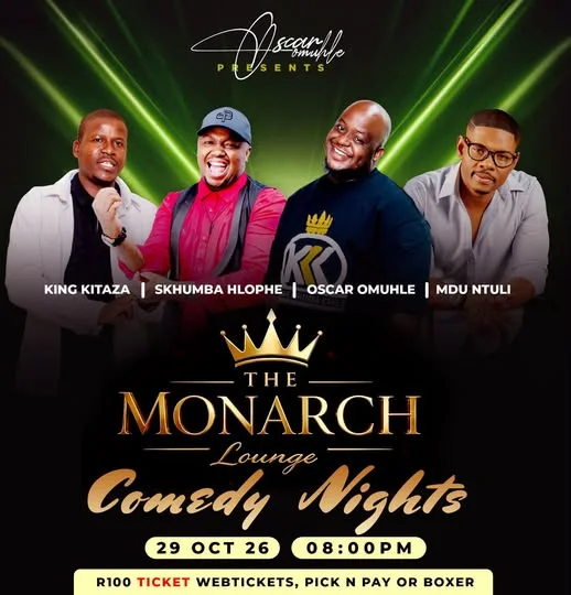 Poster: The Monarch Comedy Night, Ermelo, 29 Oct