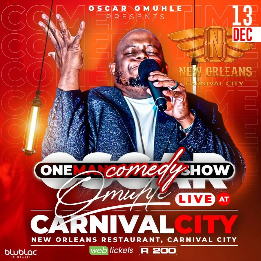 Poster: One Man Comedy Show, Carnival City, 13 Dec